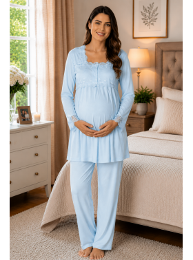 Effortt 2403 Mavi Lohusa Pijama Takım